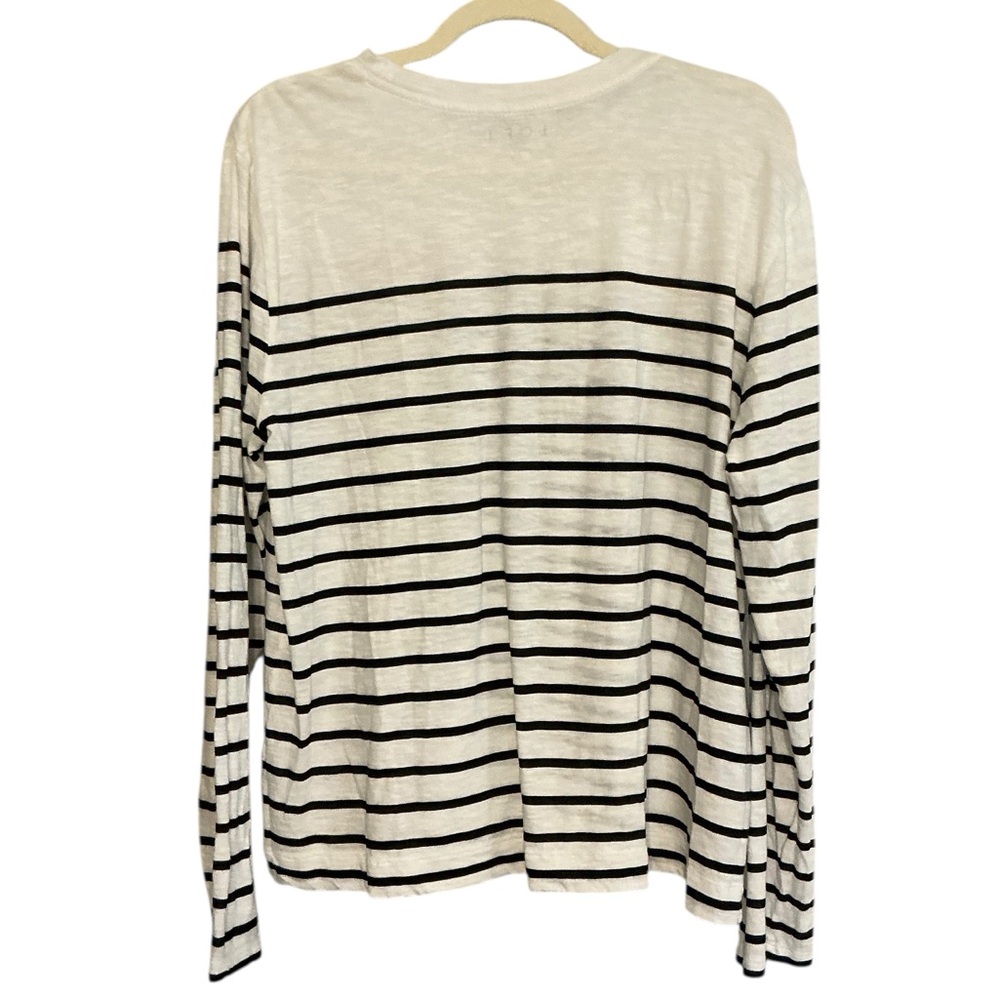 LOFT White and Black Striped Shirt size XL - Picture 5 of 5